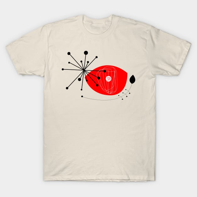 Composition with a red eye, flower and star. T-Shirt by Blue spoon